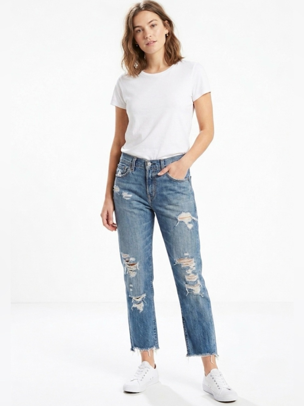 Levi's 511 Distressed Frayed Cutoff Jeans W30